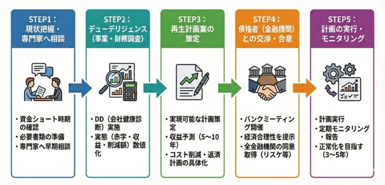 事業再生の具体的な流れ(私的整理を想定)