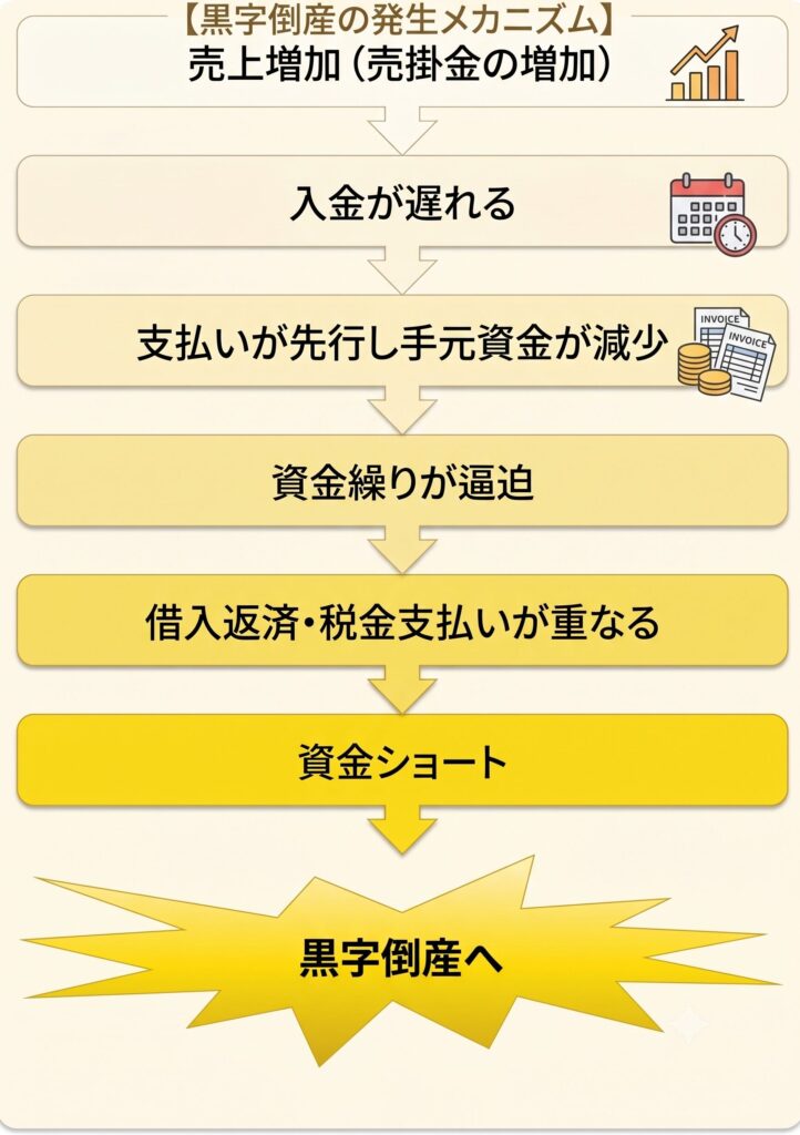 黒字倒産に至る典型的な流れ