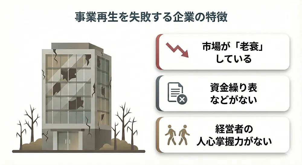 事業再生を失敗する企業の特徴